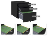 Lockable Cabinet, Rolling Filing Cabinet with 3 Drawers, Steel Office Drawer Unit for A4, Letter, T3398P342261