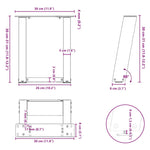 ZNTS Coffee Table Legs U-Shaped 2 pcs White 30x cm Steel 4012737