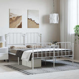Metal Bed Frame without Mattress with Footboard White 135x190cm 373953