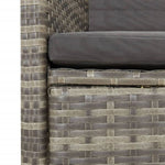 ZNTS 11 Piece Garden Dining Set with Cushions Grey Poly Rattan 3277615