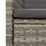 ZNTS 11 Piece Garden Dining Set with Cushions Grey Poly Rattan 3277615