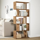 Room Divider Bookcase 5-Tier Artisan Oak 70x24x161 cm Engineered Wood 858101