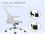 Mesh Office Chair, Computer Desk Chair with Flip-up Armrests, Lumbar Back Support and Swivel Wheels, T3398P344196