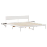 Bed Frame with Headboard White 180 x 200 cm Solid Pine Wood 873437