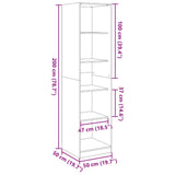 Wardrobe Old Wood 50x50x200 cm Engineered Wood 3307718
