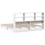 Bookcase Bed without Mattress White 180x200 cm Super King Solid Wood 3323930