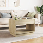 ZNTS Coffee Table with Infinity LED Sonoma Oak 70x50x50 cm 847660