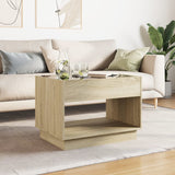 ZNTS Coffee Table with Infinity LED Sonoma Oak 70x50x50 cm 847660