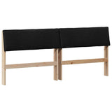 Upholstered Headboard Black 200 cm Solid Pine Wood 879101