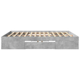 Bed Frame without Mattress Concrete Grey 200x200cm Engineered Wood 3295446