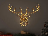 Reindeer Pull Sleigh Warm white 68 x 36.5 x 62.5 cm Rattan 42019067