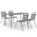 Dining Set Dark grey Steel with e-coated and powder-coated finish 3074475