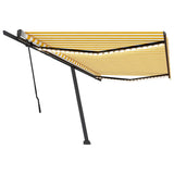 Manual Retractable Awning with LED 500x350 cm Yellow and White 3069863