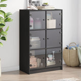 Highboard Black Engineered Wood 68x37x109 cm Highboard 3295851