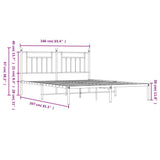 Bed Frame White Powder-coated steel 160x200 cm Bed Frame 353589