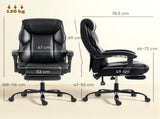 Adjustable Office Chair Reclining Computer Desk Chair with Footrest, Armrest, Casters, Black T3398P551768