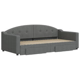 Daybed with Trundle&Drawers without Mattress Dark Grey 90x190 cm Single 3197604