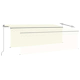 Manual Retractable Awning with Blind&LED 4x3m Cream 3069422