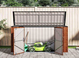 Garden Storage Box Brown 214 x 82 x 132 cm Steel 42011286