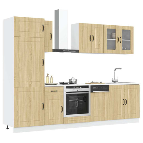 ZNTS 8 Piece Kitchen Cabinet Set Kalmar Sonoma Oak Engineered Wood 3314794