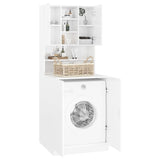 ZNTS Washing Machine Cabinet High Gloss White 3082014