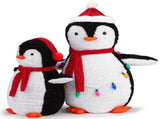 2-Piece Lighted Plush Penguins Christmas Yard Decorations, Set of 2 Pre-lit Pull Up Penguins with 67152171