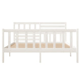 Bed Frame without Mattress White Small Double Solid Wood 3101124