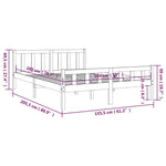 Bed Frame without Mattress Honey Brown Solid Wood King Size 810687