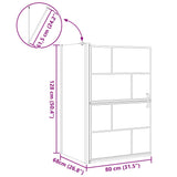 Bath Shower Screen Black and Transparent 80 x 68 x 128 cm 42018556