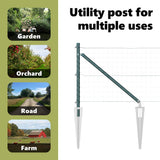 Ground Spike Fence Post 7 pcs Green Powder-Coated Steel 42004240