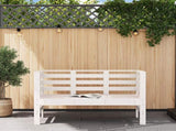Garden Bench White Solid pine wood 111.5 x 53 x 71 cm Durable 825136
