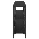 Console Table Black Oak 160 x 30 x 75 cm Engineered Wood 881904