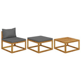 3 Piece Garden Lounge Set with Cushions Solid Wood Acacia 318553