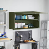 Wall Cabinet for Garage with Gas-lift Door Olive green 883263