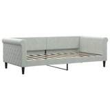 Daybed with Trundle and Drawers Light Grey 90x190 cm Velvet 3197867