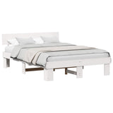 Bed Frame with Headboard White 150 x 200 cm Solid Pine Wood 872564