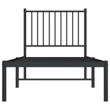 Metal Bed Frame without Mattress with Headboard Black 80x200cm 350855
