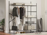 Open Wardrobe with Shelf Black 104.5 x 45 x 172 cm Steel 42021358