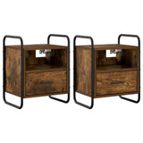 Hanging Bedside Cabinet 2 pcs Smoked Oak 40 x 30 x 50 cm 8013559