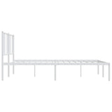 Metal Bed Frame without Mattress with Headboard White 183x213cm 352534