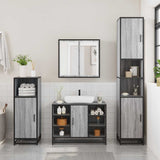 4 Piece Bathroom Furniture Set Grey Sonoma Engineered Wood 3301213