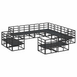 Garden Sofa Set with Cushion Black Aluminium 3378932