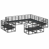 Garden Sofa Set with Cushion Black Aluminium 3378932