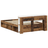 Bed Frame with Storage Old Wood 140 x 190 cm Engineered Wood 3433379