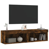 TV Cabinets with LED Lights 2 pcs Smoked Oak 60x30x30 cm 837136