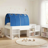 Bed Frame with Tunnel 3 pcs White and Blue Engineered Wood 3423631