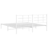 Metal Bed Frame without Mattress with Headboard White 183x213cm 355615