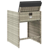 Garden Chairs with Cushions 4 pcs Light Grey Poly Rattan 364988