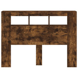 LED Headboard Smoked Oak 140x18,5x103,5 cm Engineered Wood 837348