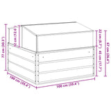 Planter Ivory 100 x 100 x 77 cm Galvanised Steel 42018127